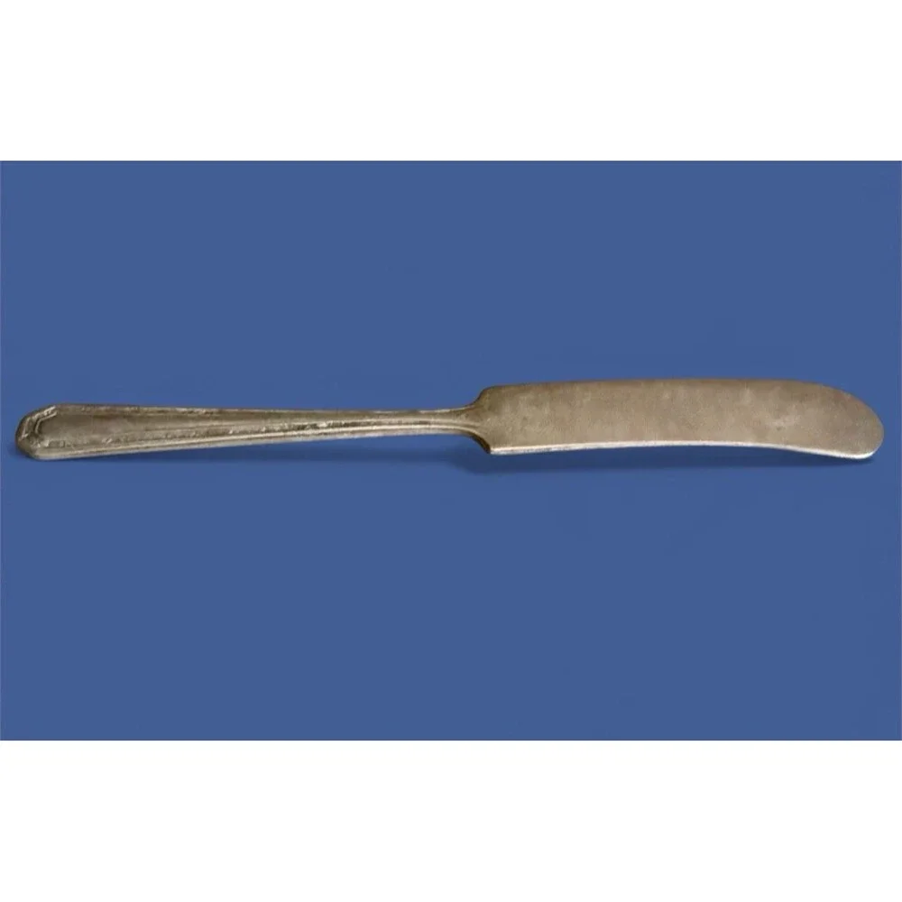 Antique Master Butter Knife Silver Plate Geometric Floral Art Deco VTG‎ 1915 30s
